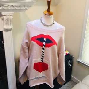 Adorable Wino Wildfox Oversized Sweater 🍷💋💄